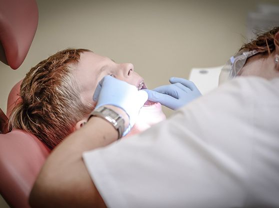 Young boy having a dental checkup